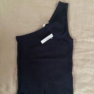 Madewell Black One-Shoulder Tank Top